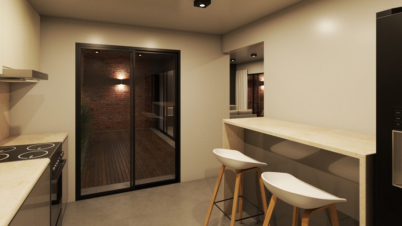 Cocina y patio