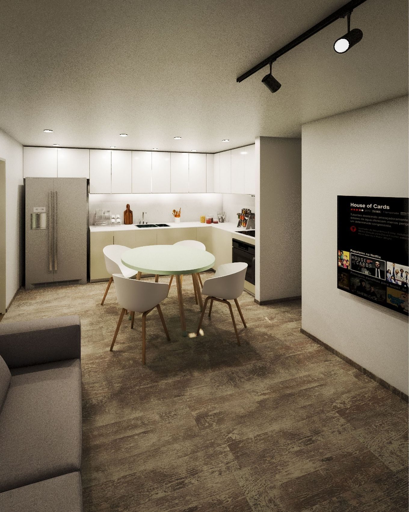 Visualización: cocina y comedor